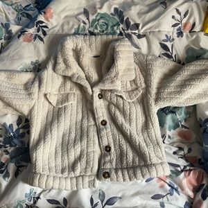 soft white sherpa material jacket